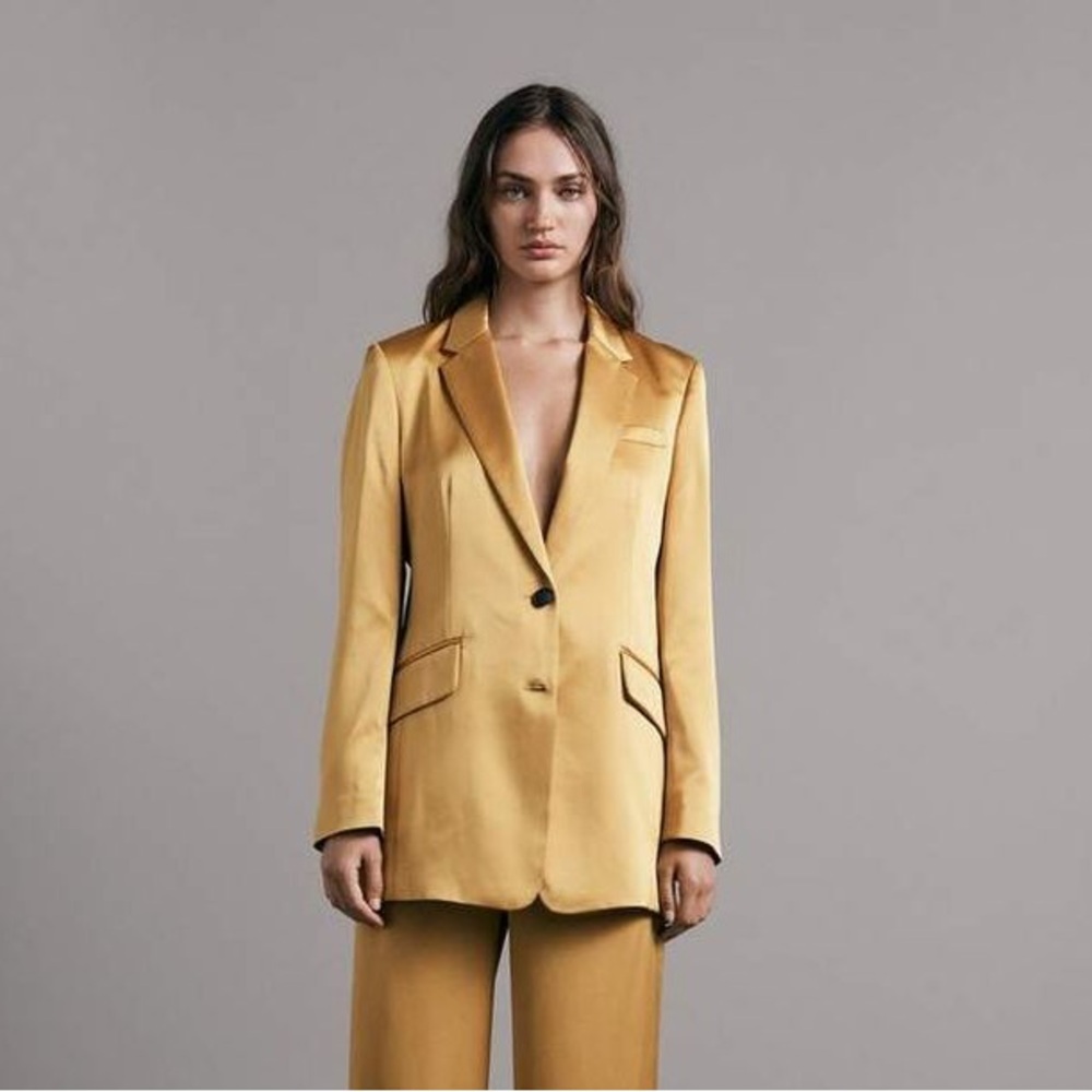 Rag & Bone Women's Yellow Charles Satin Blazer Jacket - size 6